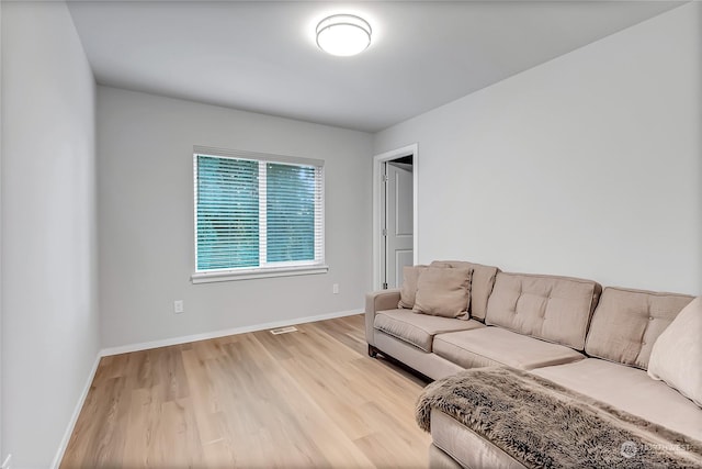 living room featuring light hardwood / wood-style flooring