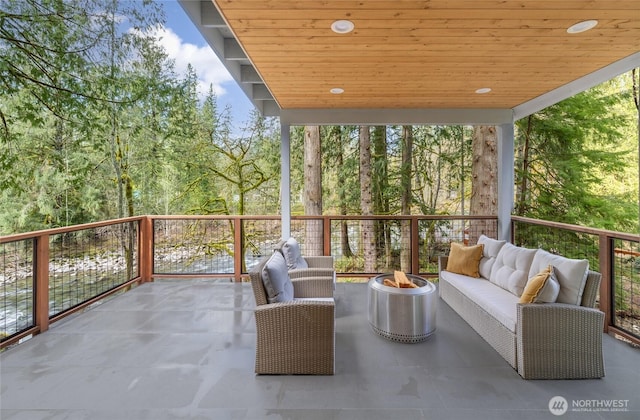 7339 Moon Valley Rd SE, North Bend, WA 98045 - view of patio with an outdoor living space