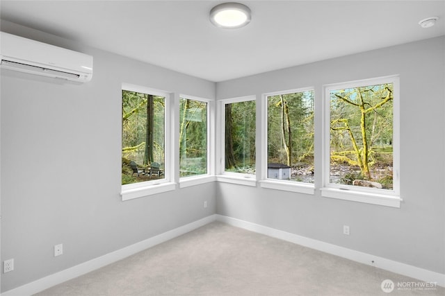 7339 Moon Valley Rd SE, North Bend, WA 98045 - spare room with carpet, a wall mounted AC, and baseboards