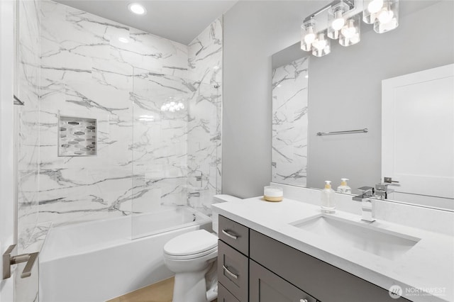 7339 Moon Valley Rd SE, North Bend, WA 98045 - bathroom with toilet, shower / washtub combination, and vanity