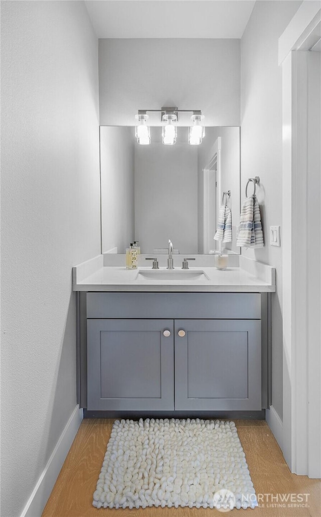 7339 Moon Valley Rd SE, North Bend, WA 98045 - bathroom featuring vanity and baseboards