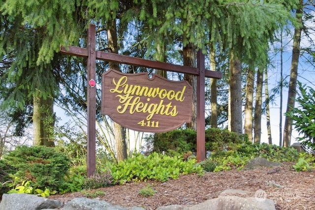 view of community sign