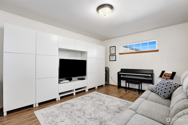 living room featuring hardwood / wood-style flooring