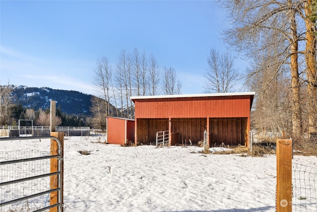 exterior space with a mountain view