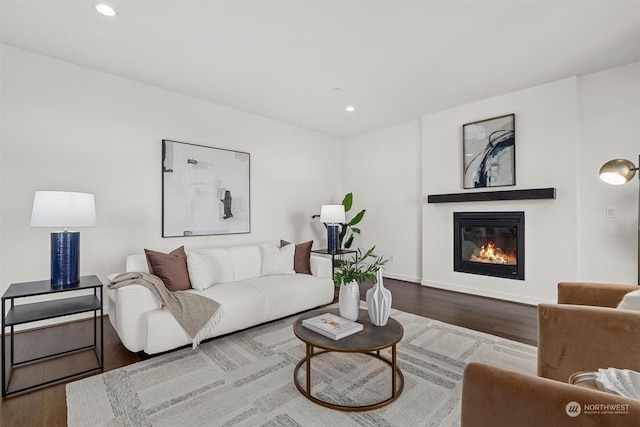 living room featuring hardwood / wood-style floors