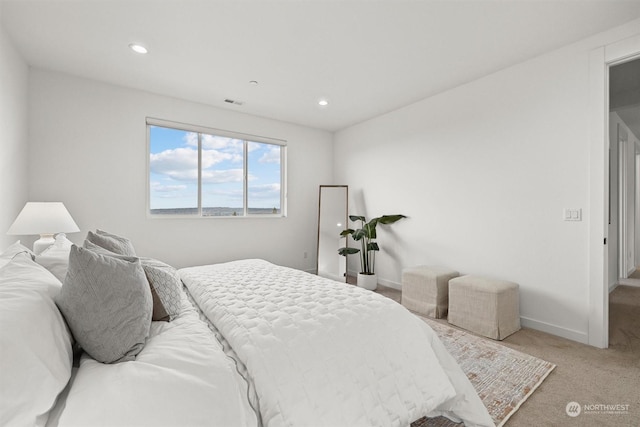 bedroom featuring carpet