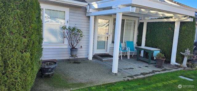 view of patio / terrace featuring a pergola