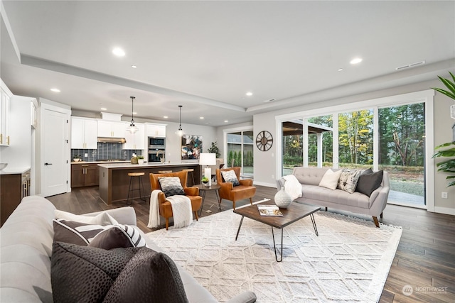 living room featuring hardwood / wood-style flooring