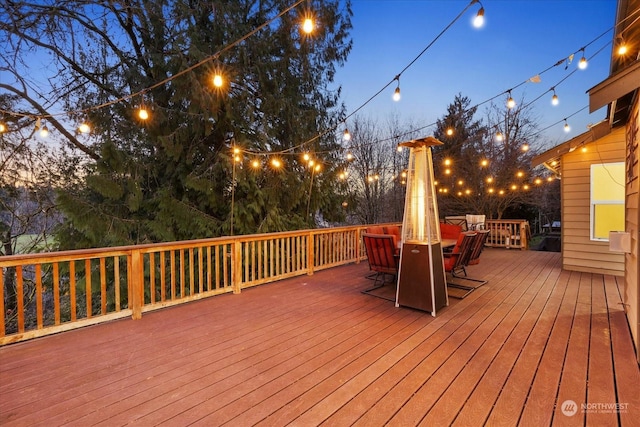 view of deck at dusk