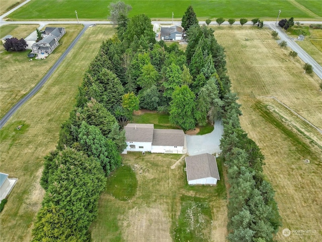 aerial view with a rural view