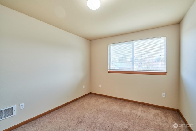 spare room featuring light colored carpet and a wealth of natural light