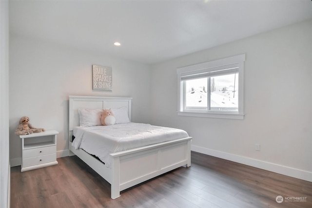 bedroom featuring dark wood-type flooring