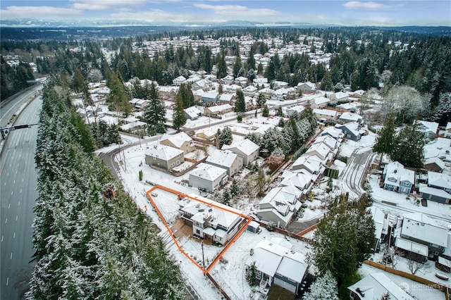 view of snowy aerial view