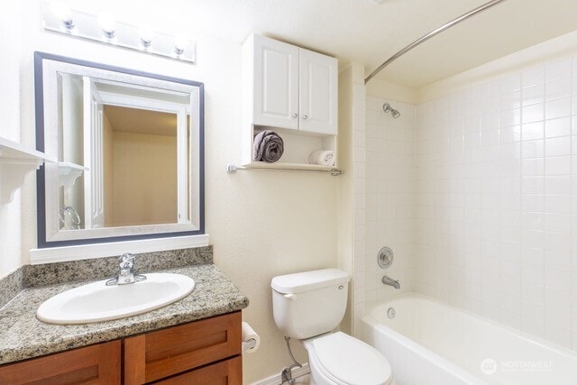 300 10th Ave Unit A203, Seattle, WA 98122 - full bathroom featuring vanity, toilet, and bathtub / shower combination