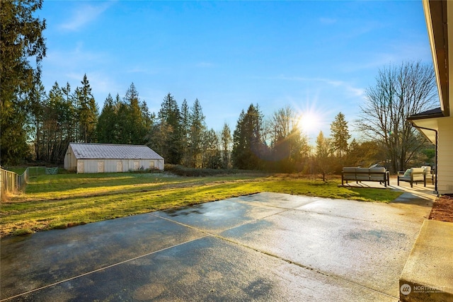 exterior space featuring an outdoor structure