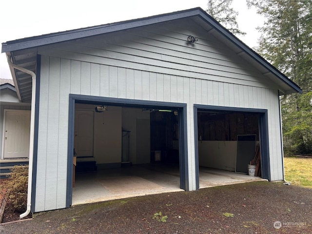 view of garage