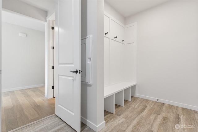 mudroom featuring light wood-type flooring