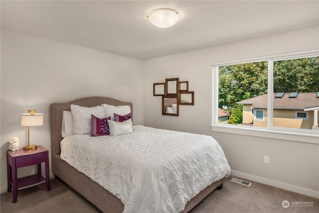 bedroom featuring carpet