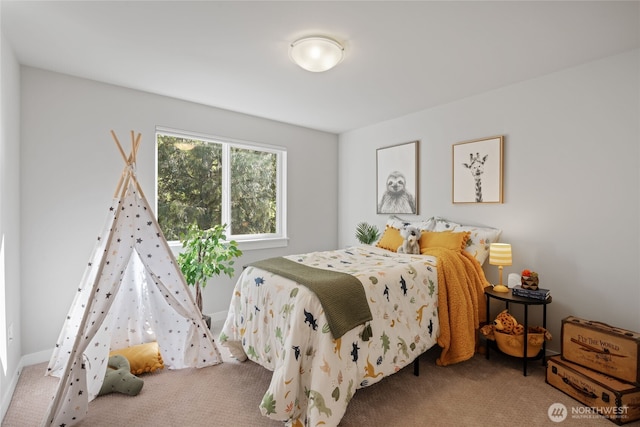 bedroom with carpet