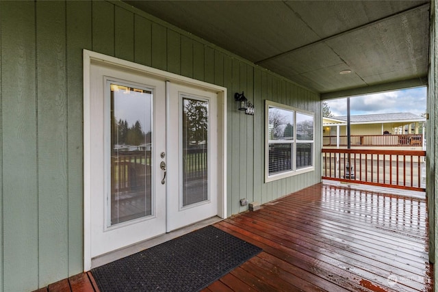 property entrance featuring french doors