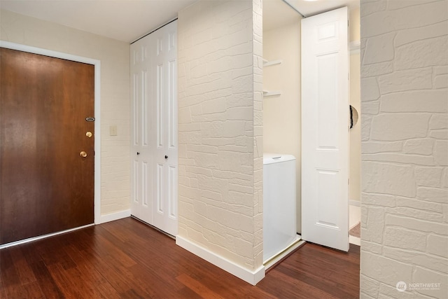 hall featuring dark hardwood / wood-style flooring