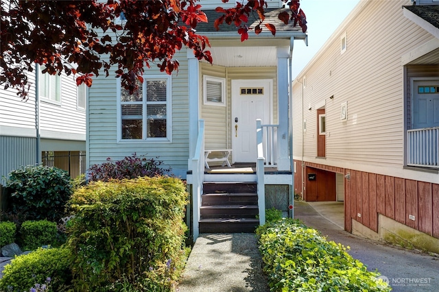 view of exterior entry