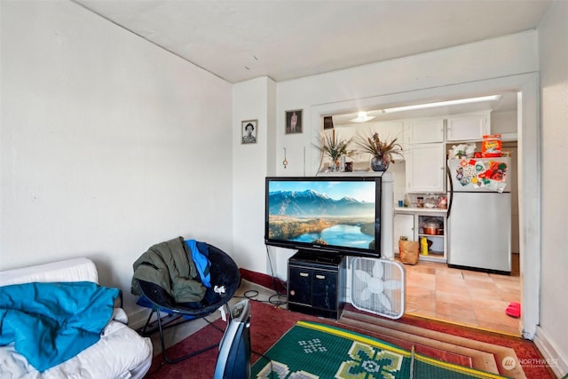 view of tiled living room