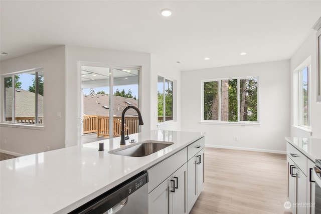 kitchen with dishwasher, sink, and a wealth of natural light