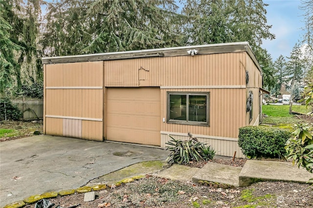 view of outdoor structure with a garage