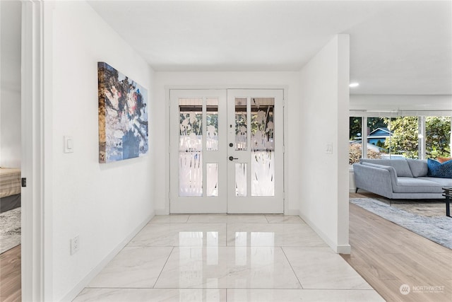 doorway featuring a wealth of natural light and french doors