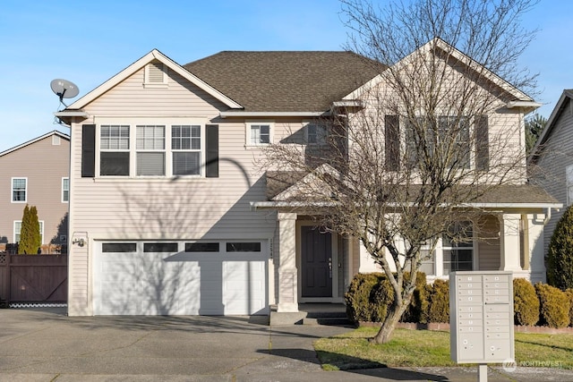 view of property with a garage