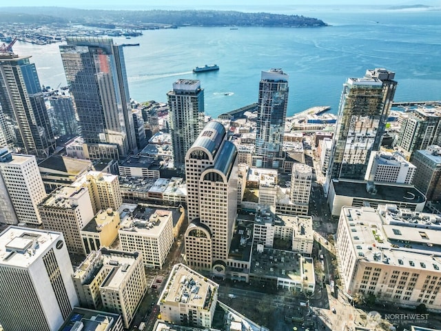 city view with a water view