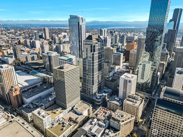 view of city featuring a mountain view