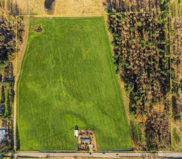 drone / aerial view with a rural view