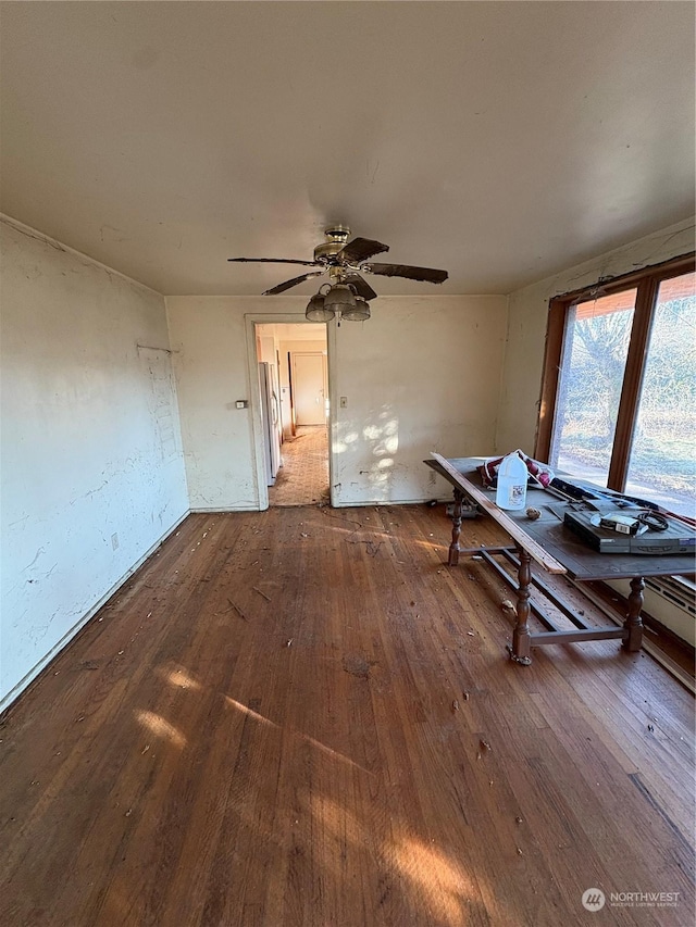 unfurnished dining area with hardwood / wood-style floors