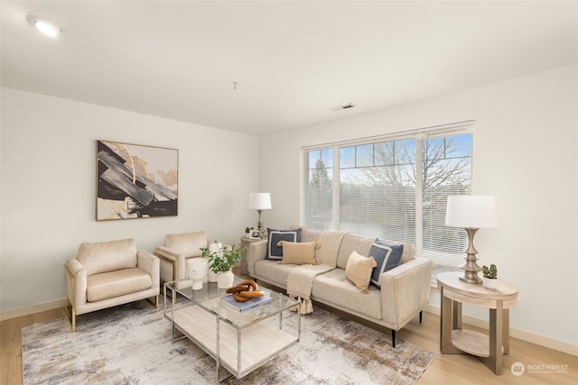 living room featuring hardwood / wood-style flooring