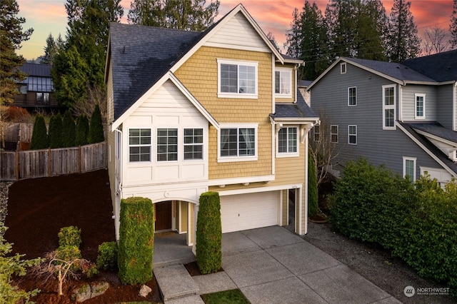 view of front facade with a garage