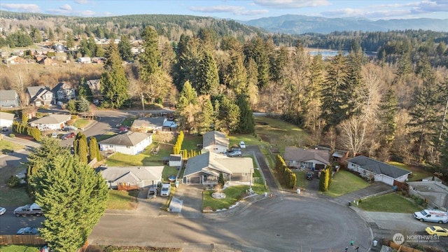 bird's eye view featuring a mountain view