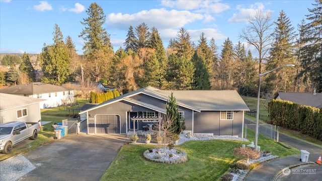 view of front of house with a front yard