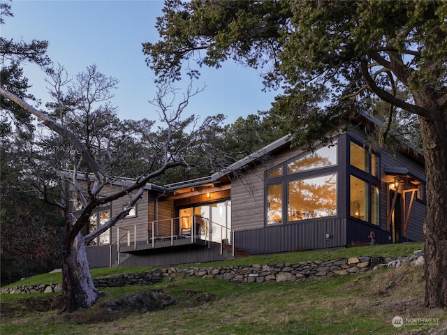 exterior space with a wooden deck