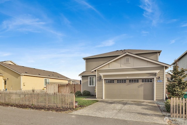 view of front of house with a garage