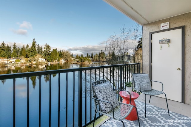 balcony with a water view