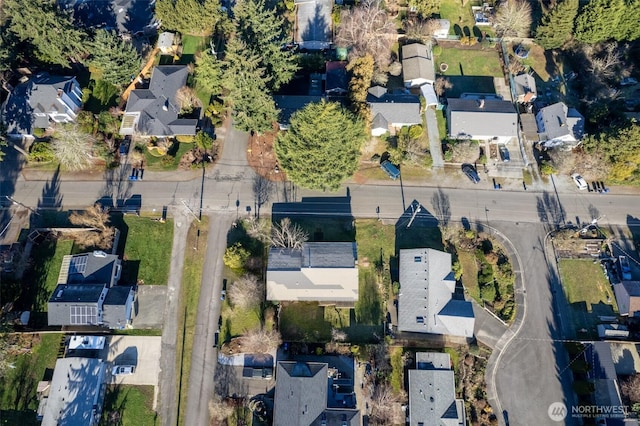 bird's eye view with a residential view