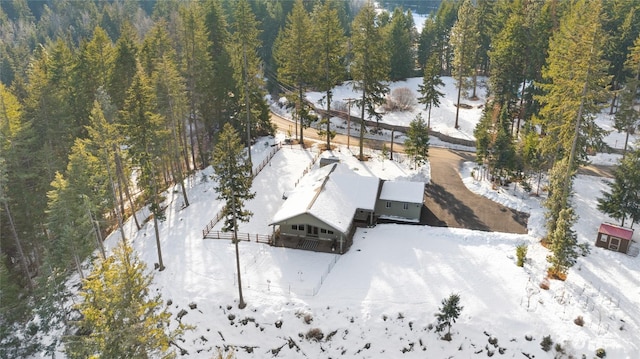 view of snowy aerial view