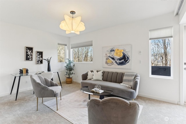 living room featuring carpet flooring