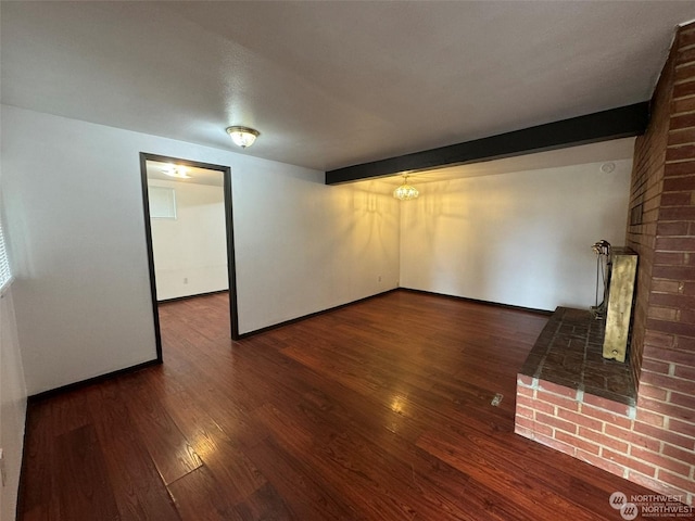 interior space with dark hardwood / wood-style floors