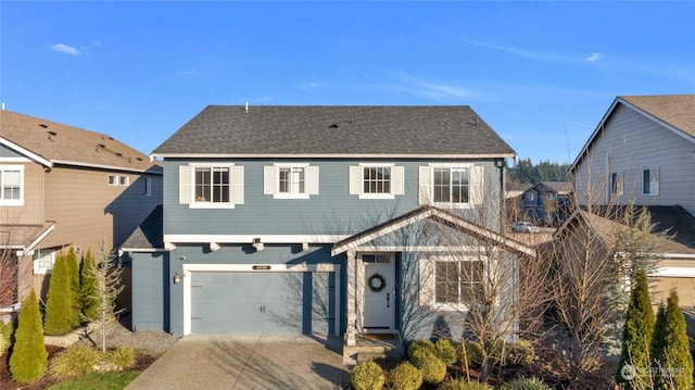 view of property with a garage