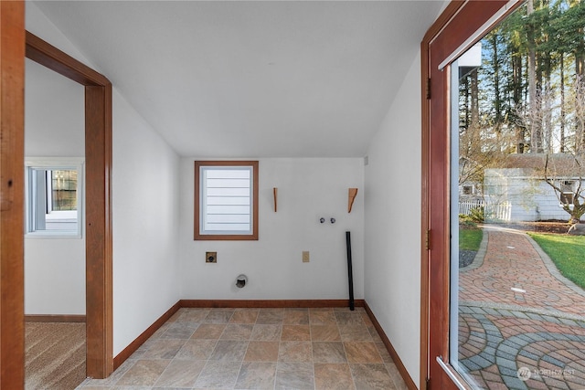 laundry room with washer hookup and electric dryer hookup