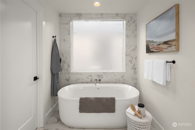 bathroom featuring a bathing tub