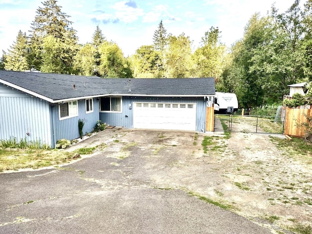 view of front of house with a garage